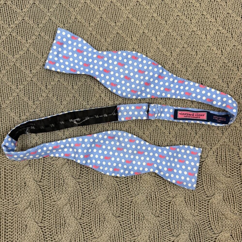 Vineyard Vines Kids' Blue Polka Dot Bow Tie Adjustable Sizing
